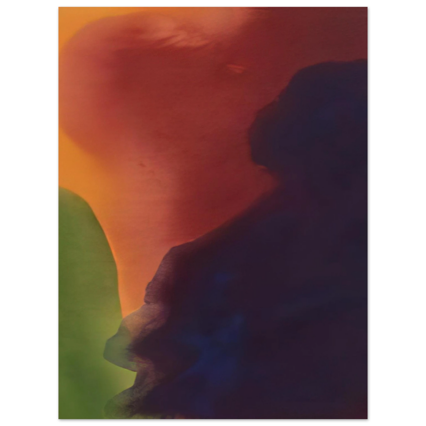 Helen Frankenthaler - Blue Atmosphere III - 1963 Wall art - 27x35 cm / 11x14 inches - Premium Wooden Framed Poster With Fine Art Paper-canvas - White frame