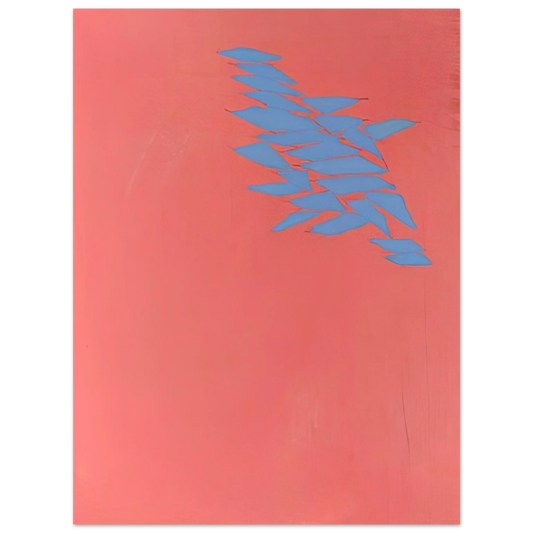 Robert Goodnough - Untitled Blue, Red - 1973  75x100 cm / 30x40inches Fine Art Poster