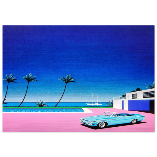 Pink Driveway - Hiroshi Nagai Brushed Aluminum Print - 70x100 cm / 28x40 inches | Hiroshi Nagai Aluminum Print | Hiroshi Nagai Prints