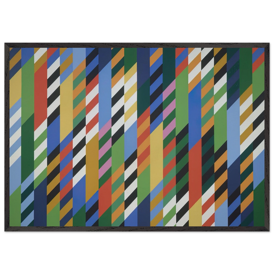 CONVERSATION 1992 - Bridget Riley 70x100 cm / 28x40 inches Framed Art Print – Black Wooden Frame