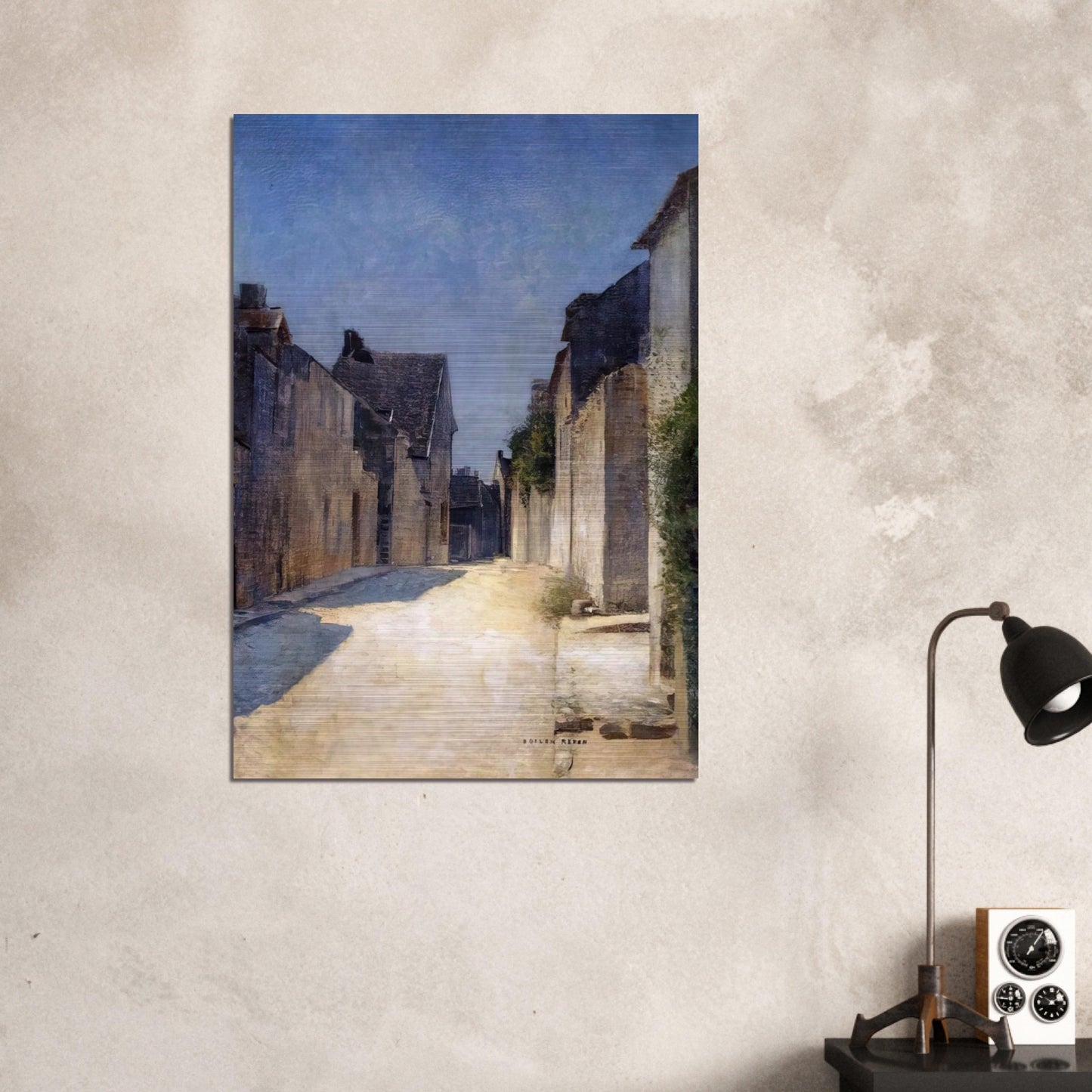 STREET IN SAMOIS 1888 - Odilon Redon Brushed Aluminum Print - 70x100 cm / 28x40 inches | Odilon Redon Aluminum Print | Odilon Redon Prints