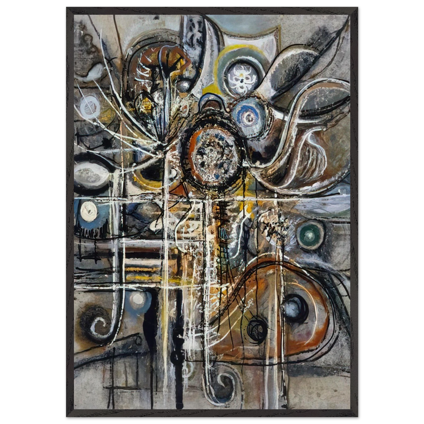 The Center - Richard Pousette-Dart 70x100 cm / 28x40 inches Framed Art Print – Black Wooden Frame