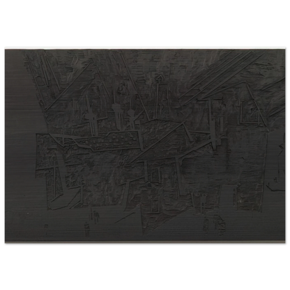 WOODBLOCK FOR THE HARBOR HAFEN 1918 - Lyonel Feininger Brushed Aluminum Print - 70x100 cm / 28x40 inches | Lyonel Feininger Aluminum Print | Lyonel Feininger Prints