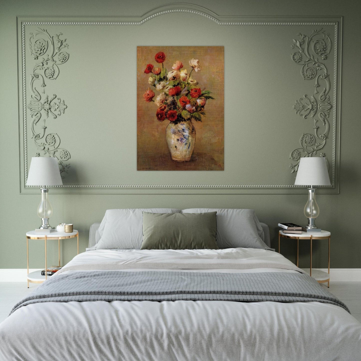 BOUQUET OF FLOWERS - Odilon Redon Brushed Aluminum Print - 70x100 cm / 28x40 inches | Odilon Redon Aluminum Print | Odilon Redon Prints