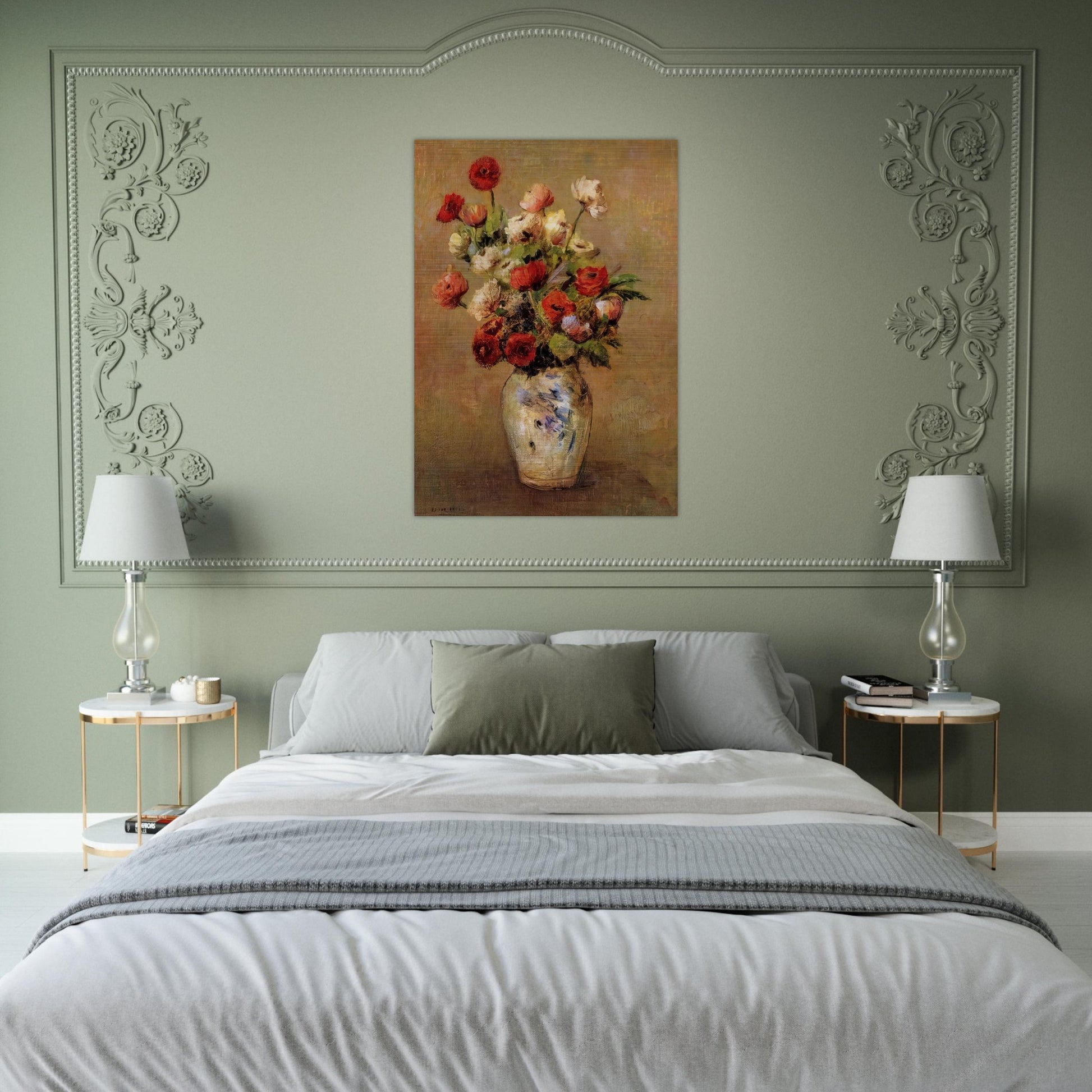 BOUQUET OF FLOWERS - Odilon Redon Brushed Aluminum Print - 70x100 cm / 28x40 inches | Odilon Redon Aluminum Print | Odilon Redon Prints