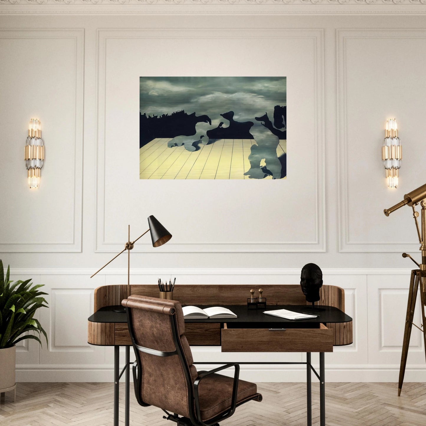 THE MUSCLES OF THE SKY 1927 - Rene Magritte Brushed Aluminum Print - 70x100 cm / 28x40 inches | Rene Magritte Aluminum Print | Rene Magritte Prints