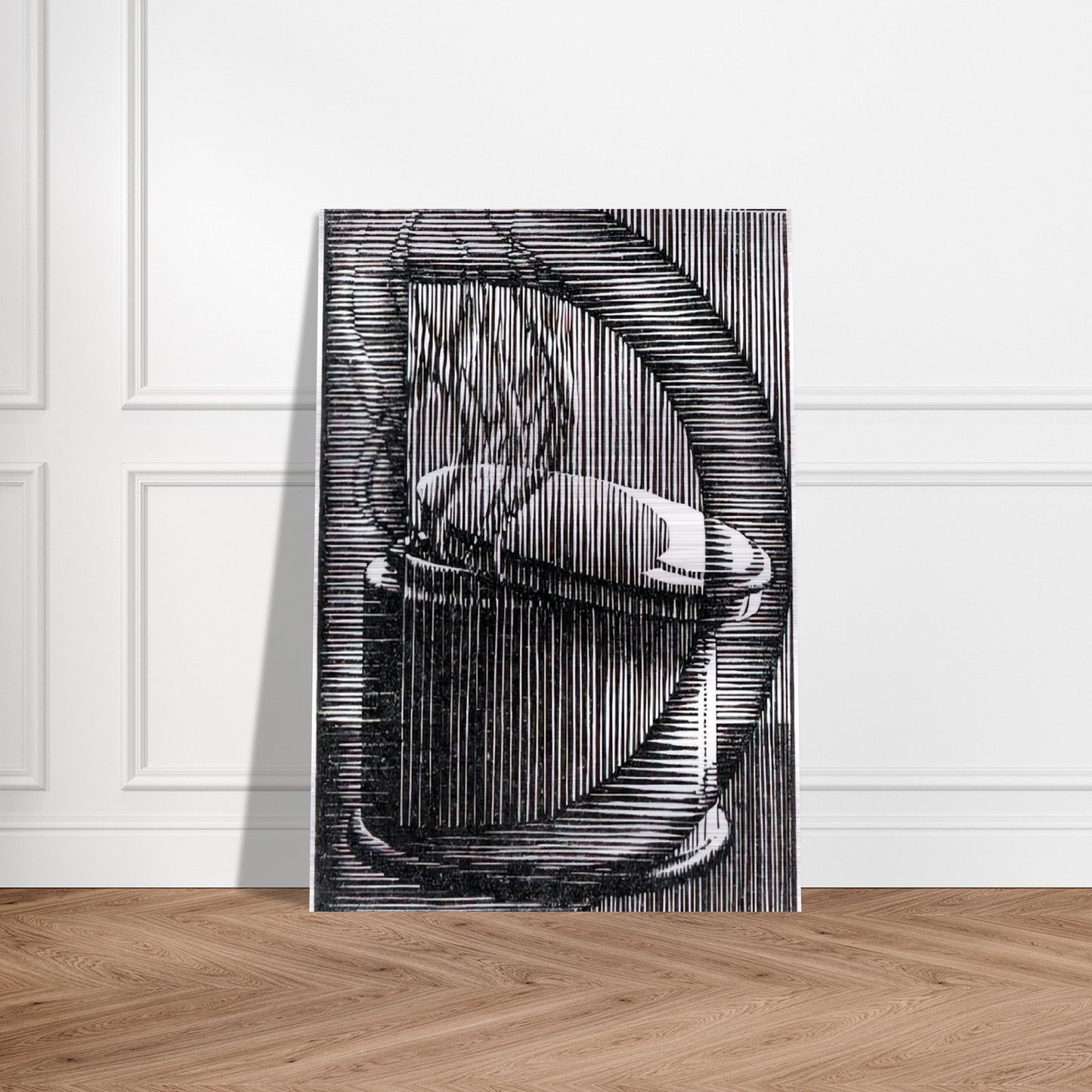 INITIAL D - MC Escher Brushed Aluminum Print - 70x100 cm / 28x40 inches | MC Escher Aluminum Print | MC Escher Prints