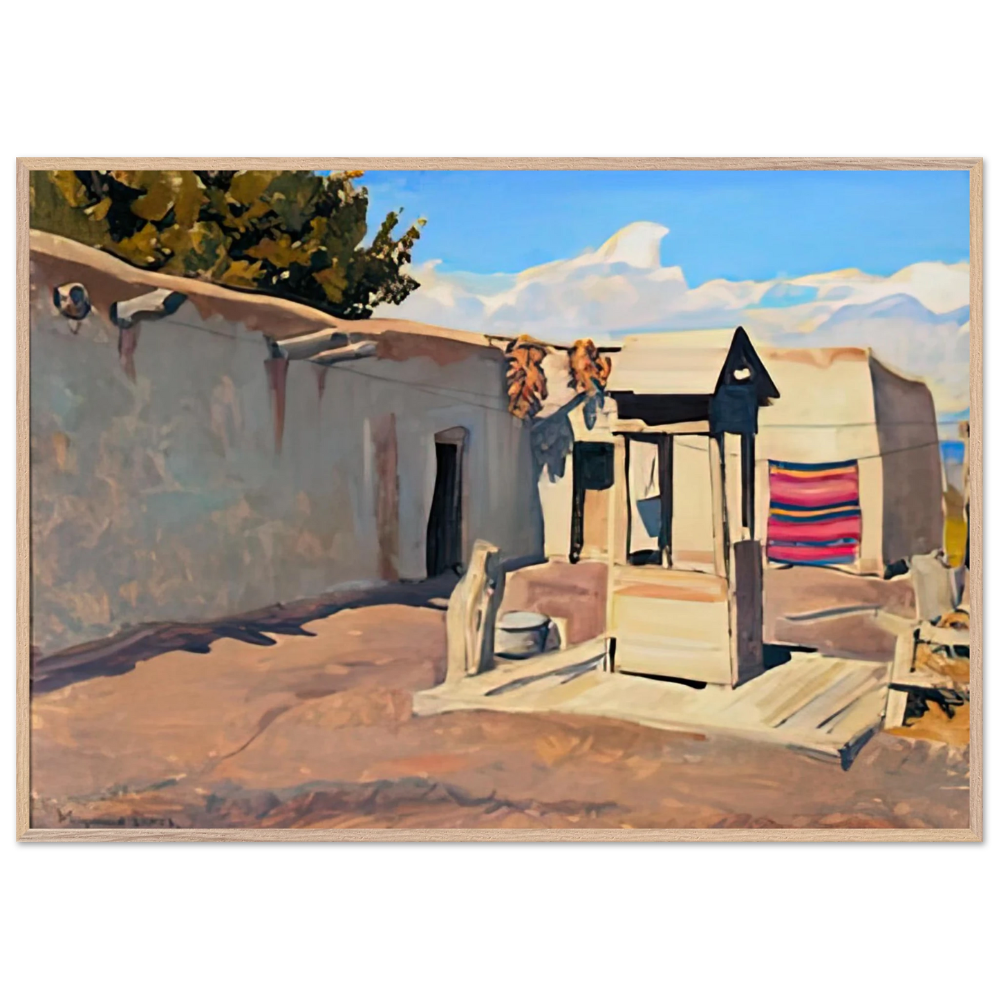 Maynard Dixon - OLD PATIO 1931 Wall art - 20x25 cm / 8x10 inches - Premium Wooden Framed Poster With Fine Art Paper-canvas - White frame