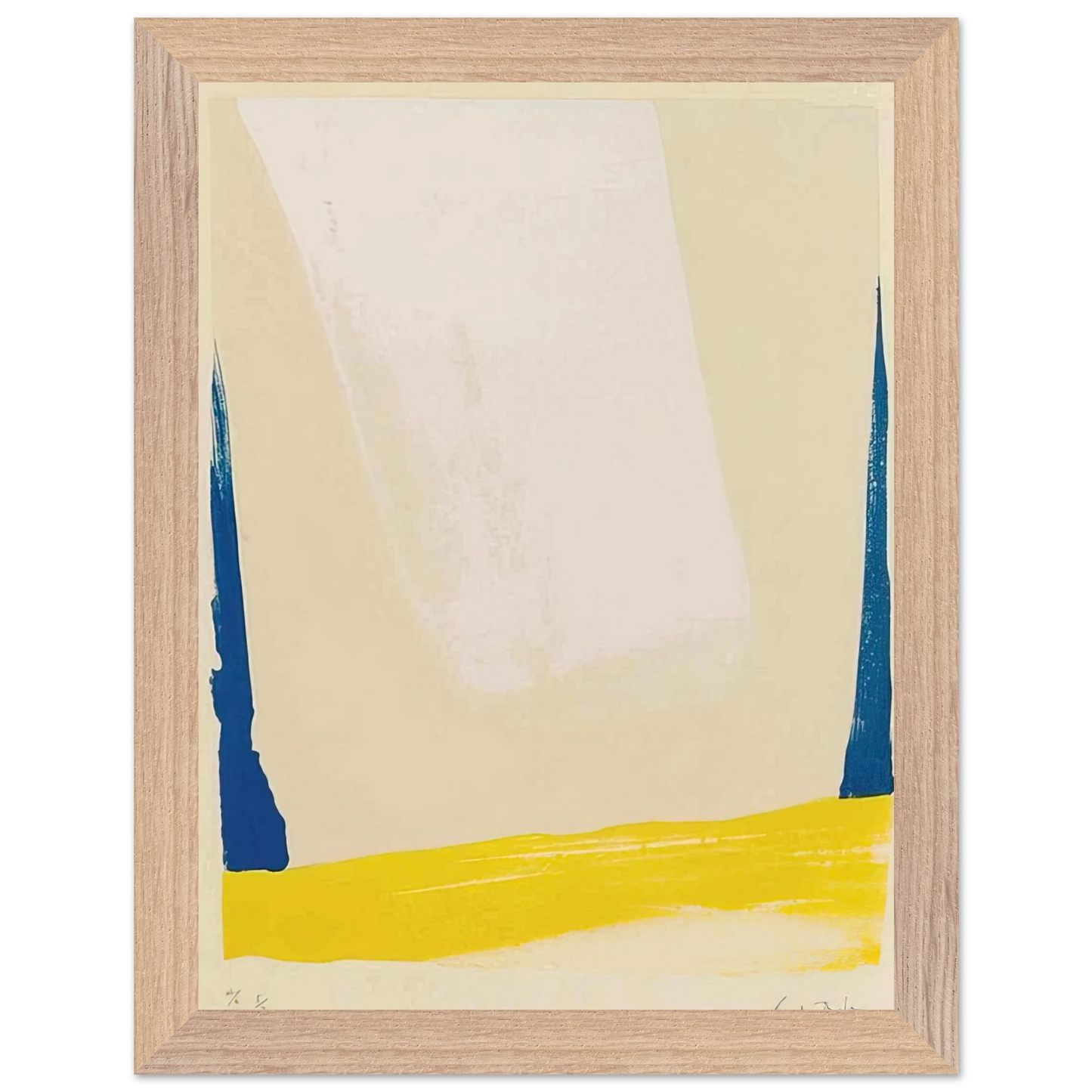 Helen Frankenthaler - White Portal - 1967 Wall art - 45x60 cm / 18x24 inches - Premium Wooden Framed Poster With Fine Art Paper-canvas - Wood frame