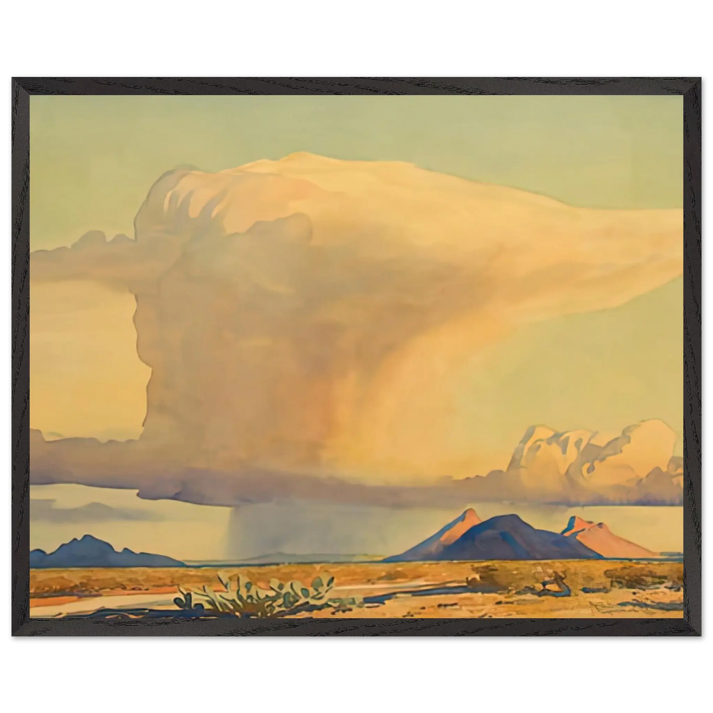 Maynard Dixon - DROUGHT AND DOWNPOUR 1944 Wall art - A3 (29.7 x 42  cm) - Premium Wooden Framed Poster With Fine Art Paper - Wood frame