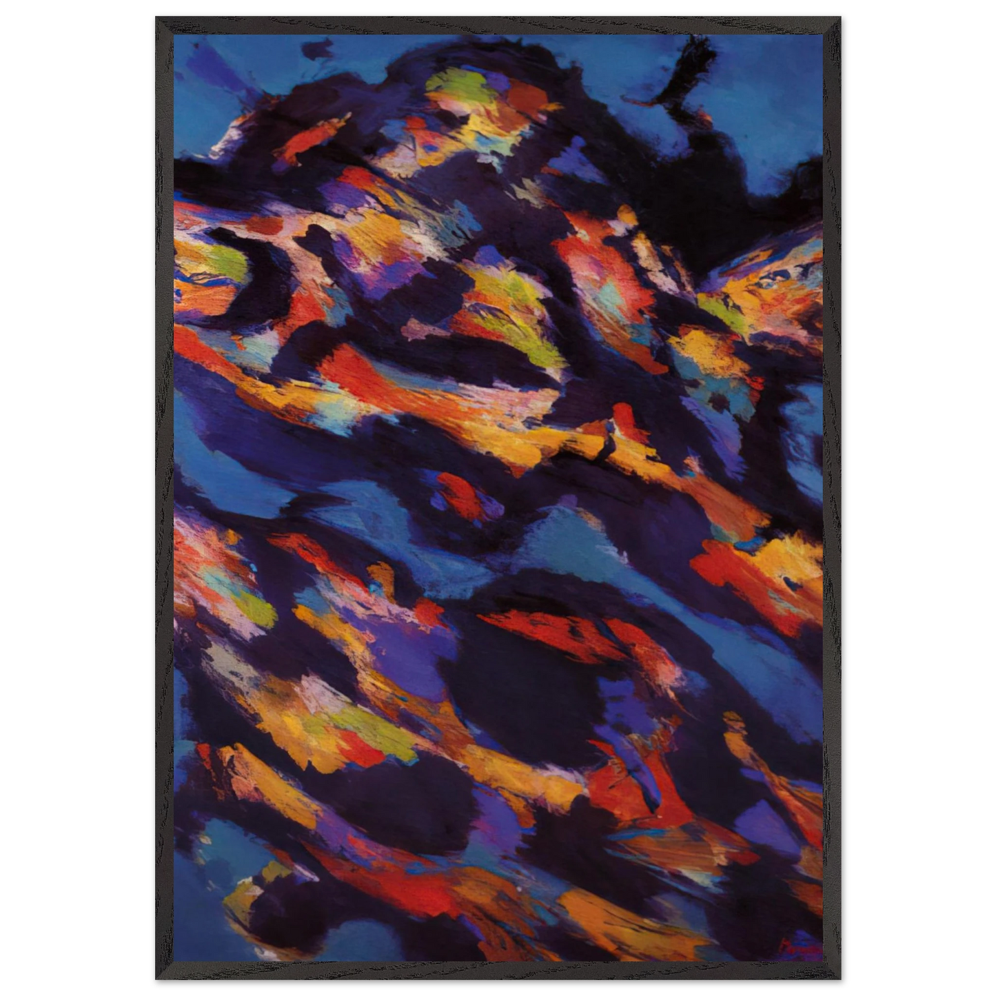 Hommage a Miguel de Unamuno - Le Torrent vert - 1965 - Alfred Manessier 70x100 cm / 28x40 inches Framed Art Print – Black Wooden Frame