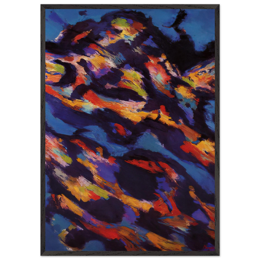 Hommage a Miguel de Unamuno - Le Torrent vert - 1965 - Alfred Manessier 70x100 cm / 28x40 inches Framed Art Print – Black Wooden Frame
