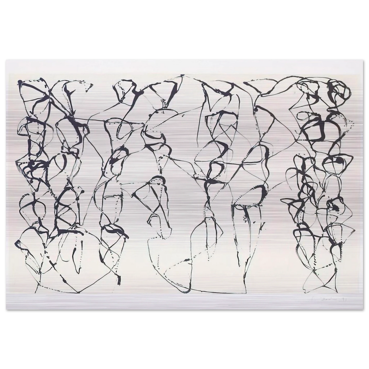 Cold Mountain Series, Zen Study 6 - 1991 - Brice Marden Brushed Aluminum Print - 70x100 cm / 28x40 inches | Brice Marden Aluminum Print | Brice Marden Prints