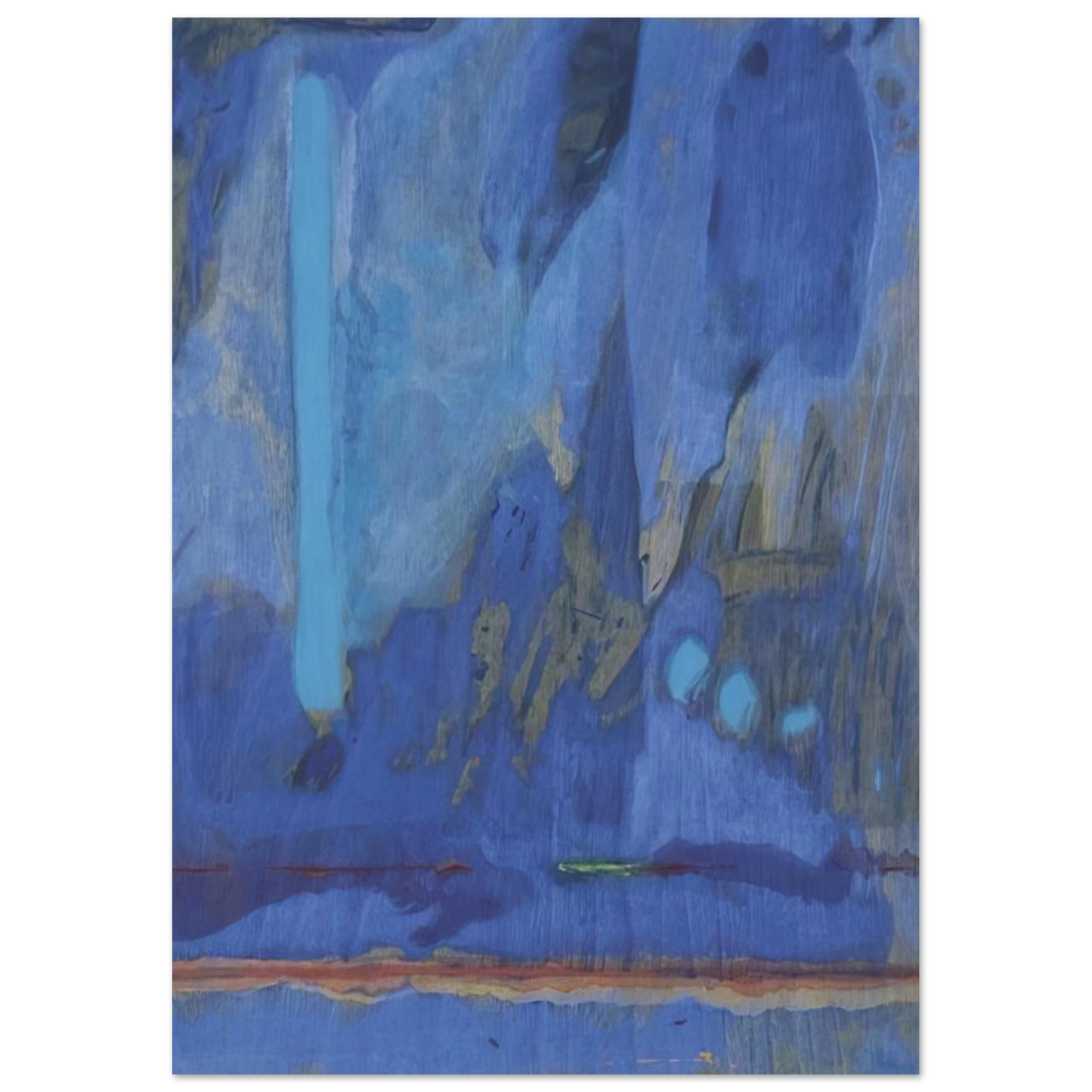 Helen Frankenthaler - Tales of Genji III - 1998 Wall art - 21x29.7 cm / 8x12" - Premium Wooden Framed Poster With Fine Art Paper-canvas - Black frame