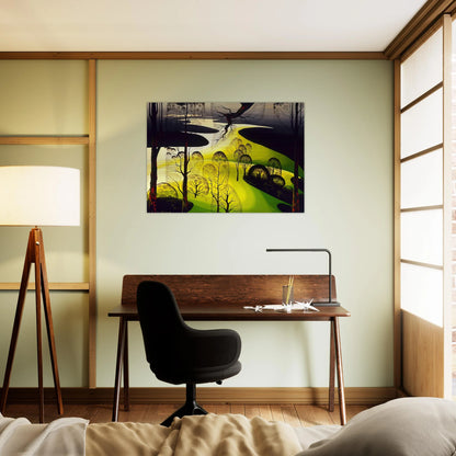 Early Spring - Eyvind Earle Brushed Aluminum Print - 70x100 cm / 28x40 inches | Eyvind Earle Aluminum Print | Eyvind Earle Prints