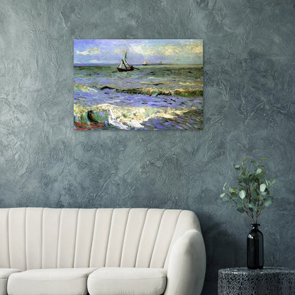 Seascape at Saintes-Maries - Vincent van Gogh Brushed Aluminum Print - 70x100 cm / 28x40 inches | Vincent van Gogh Aluminum Print | Vincent van Gogh Prints
