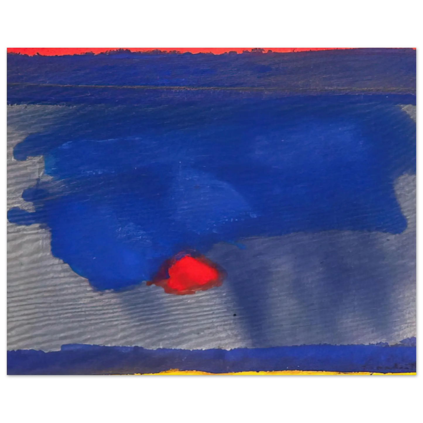 Helen Frankenthaler - Provincetown - 1964 Wall art - A1 (59.4 x 84.1  cm) - Premium Wooden Framed Poster With Fine Art Paper - White frame