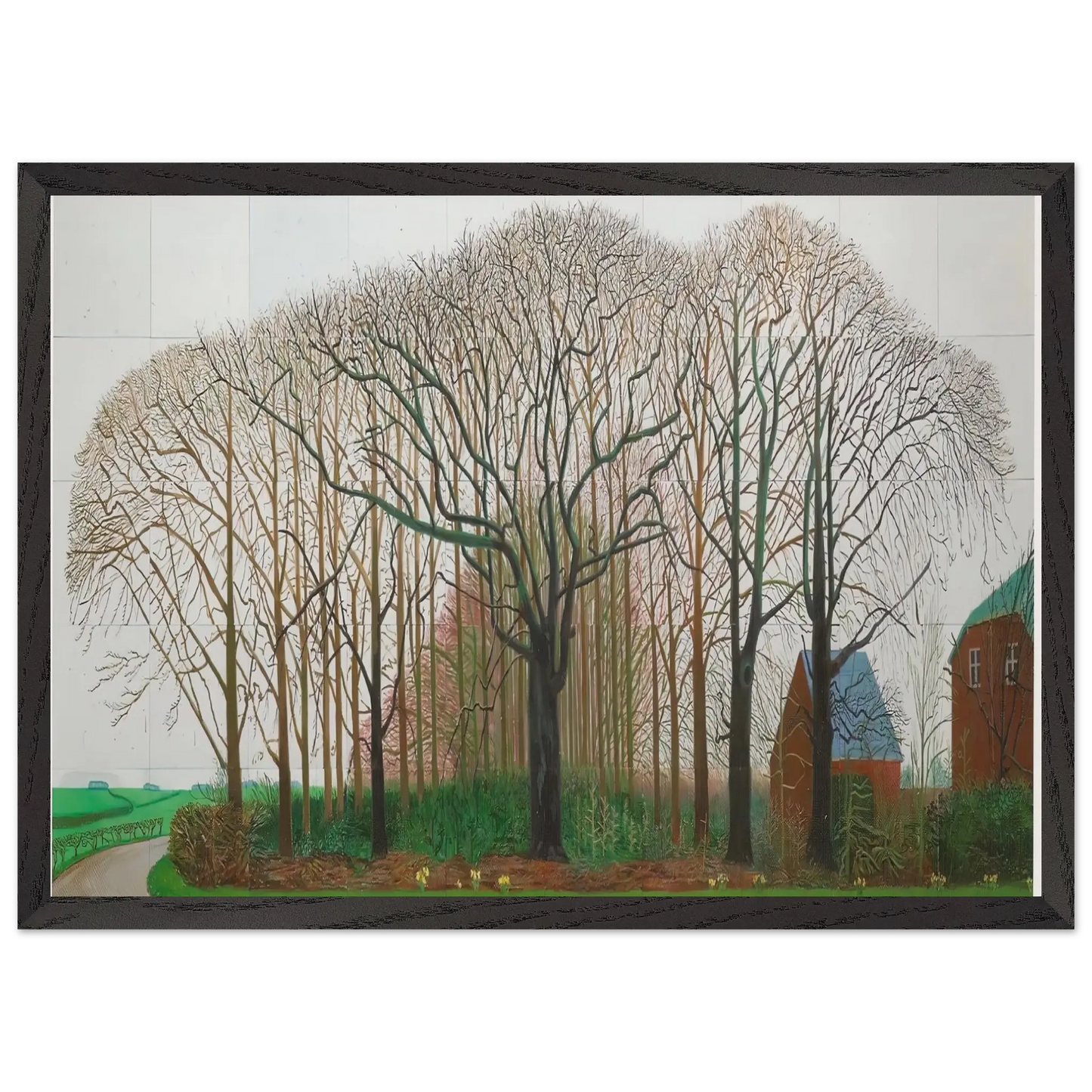David Hockney - David Hockney Wall art - 27x35 cm / 11x14 Inches - Premium Wooden Framed Poster With Fine Art Paper - Wood frame