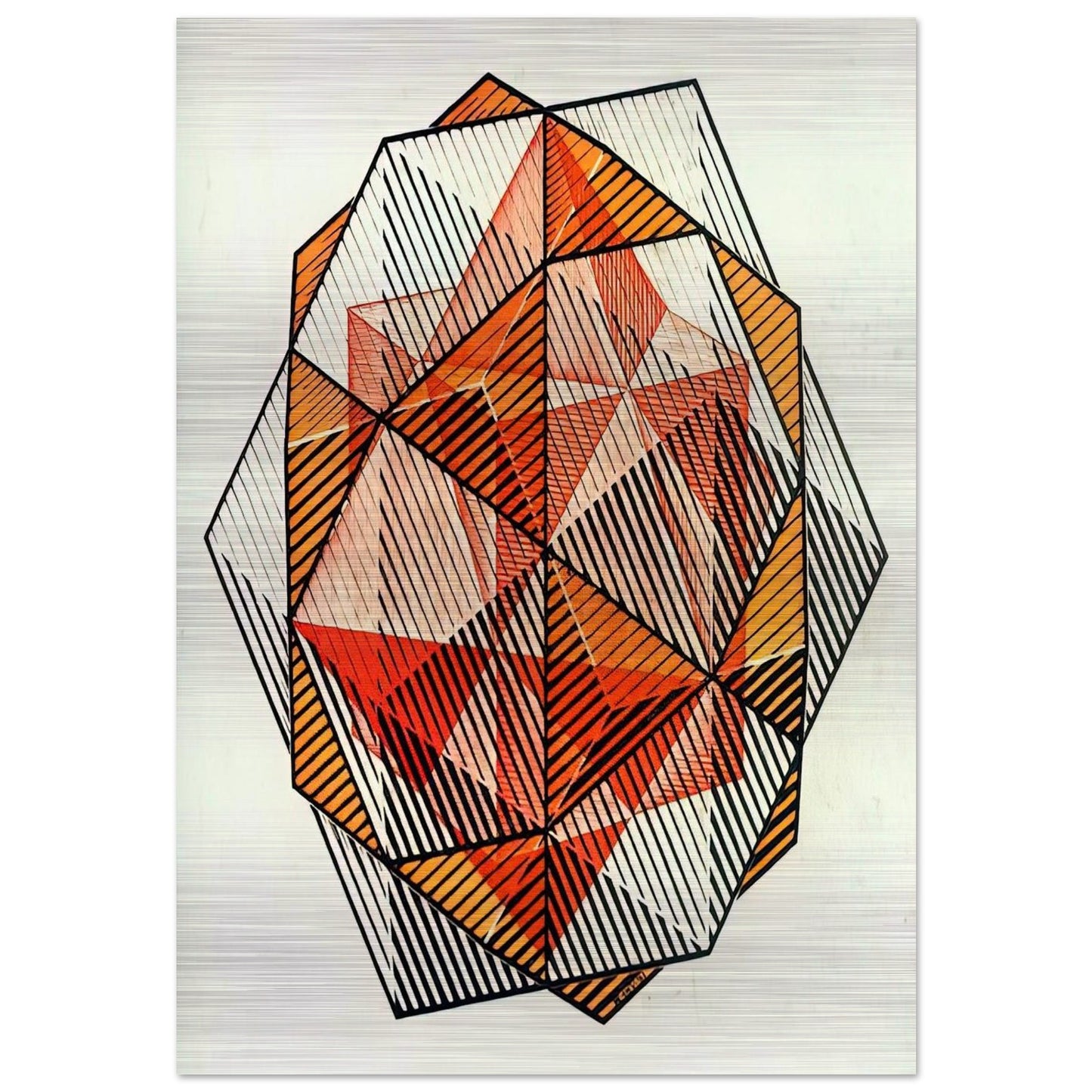 FOUR REGULAR SOLIDS - MC Escher Brushed Aluminum Print - 70x100 cm / 28x40 inches | MC Escher Aluminum Print | MC Escher Prints