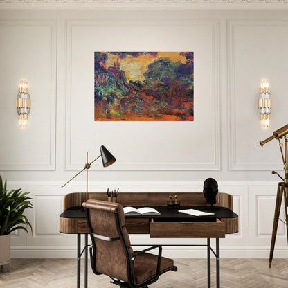 The Artist's House, View from the Rose Garden - claude monet Brushed Aluminum Print - 70x100 cm / 28x40 inches | claude monet Aluminum Print | claude monet Prints