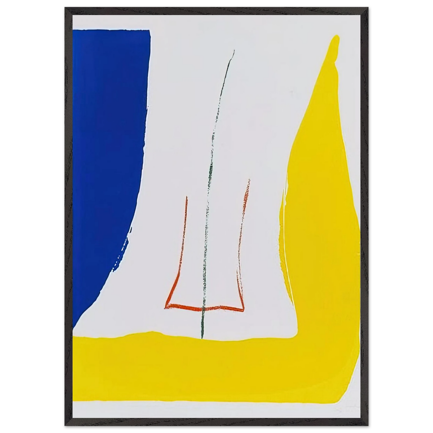 Helen Frankenthaler - Sun Corner - 1968 Wall art - 45x60 cm / 18x24 inches - Premium Wooden Framed Poster With Fine Art Paper-canvas - White frame