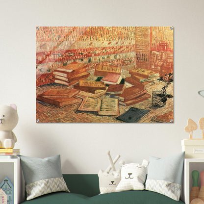 Still Life - French Novels and Rose - Vincent van Gogh Acrylic Print - 70x100 cm / 28x40″ inches