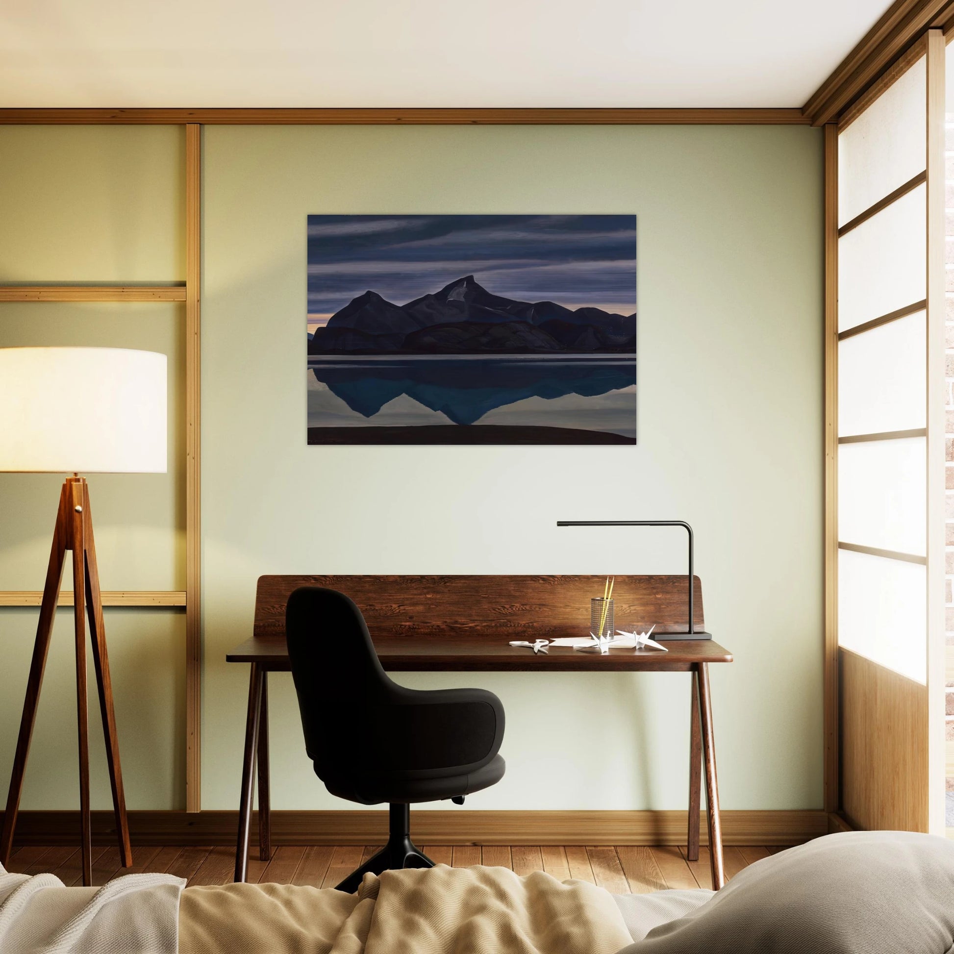 Mirrored Mountain, South Greenland - Rockwell Kent Brushed Aluminum Print - 70x100 cm / 28x40 inches | Rockwell Kent Aluminum Print | Rockwell Kent Prints