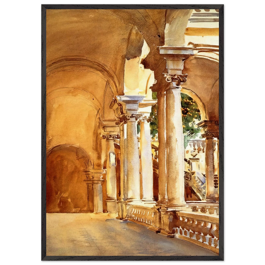 Genoa the University - John Singer Sargent 70x100 cm / 28x40 inches Framed Art Print – Black Wooden Frame