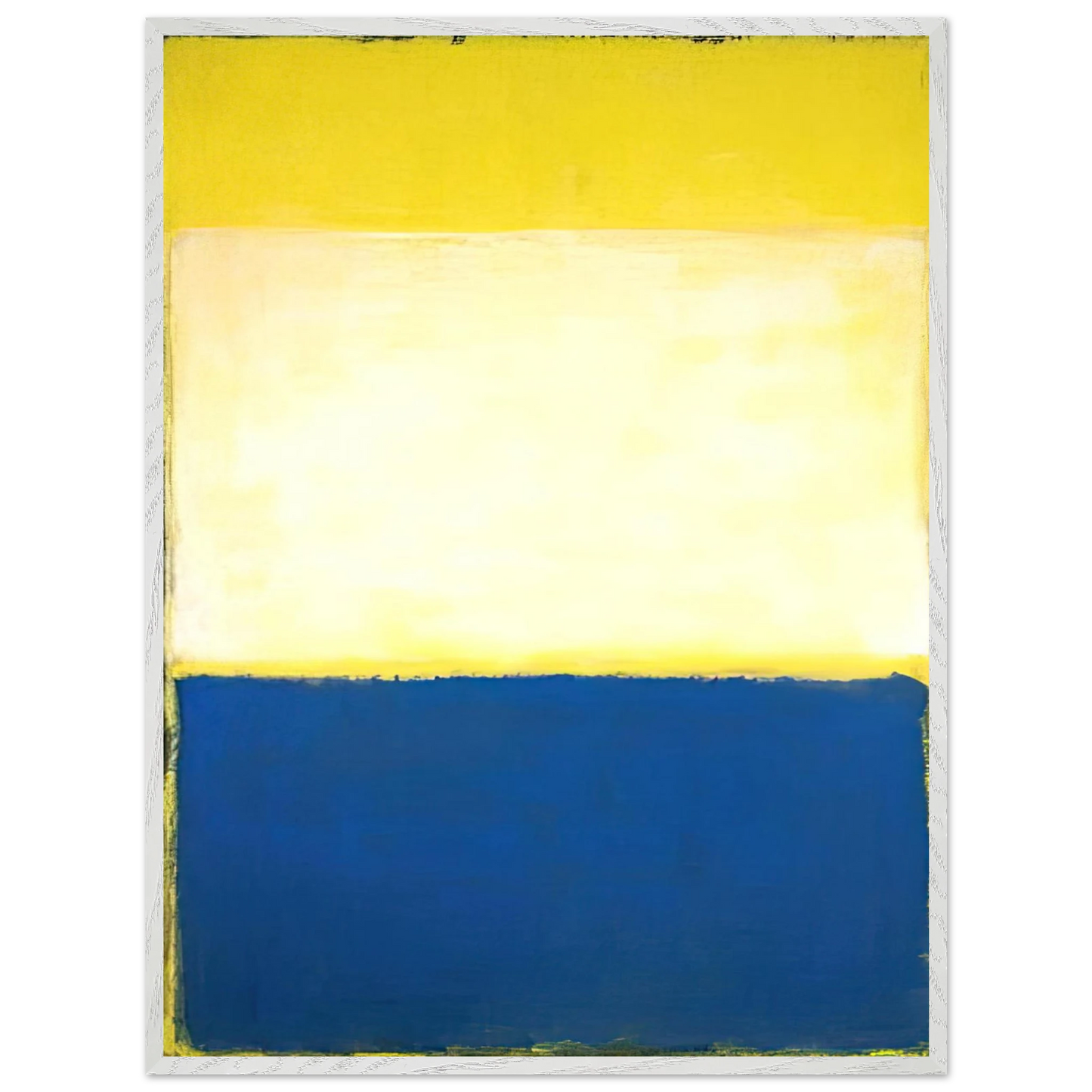 Mark Rothko - No. 6 Yellow, White, Blue Over Yellow on Gray - 1954 Wall Art - 60x80 cm / 24x32 inches - Premium Wooden Framed Poster With Fine Art Paper-canvas - White frame