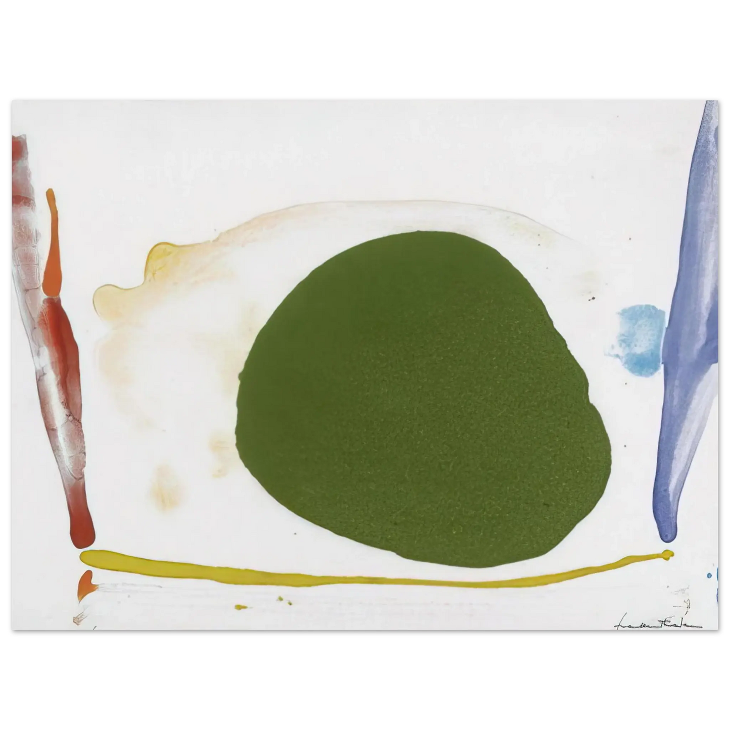 Helen Frankenthaler - Thanksgiving Day - 1973 Wall art - 20x25 cm / 8x10 Inches - Premium Wooden Framed Poster With Fine Art Paper - Black frame