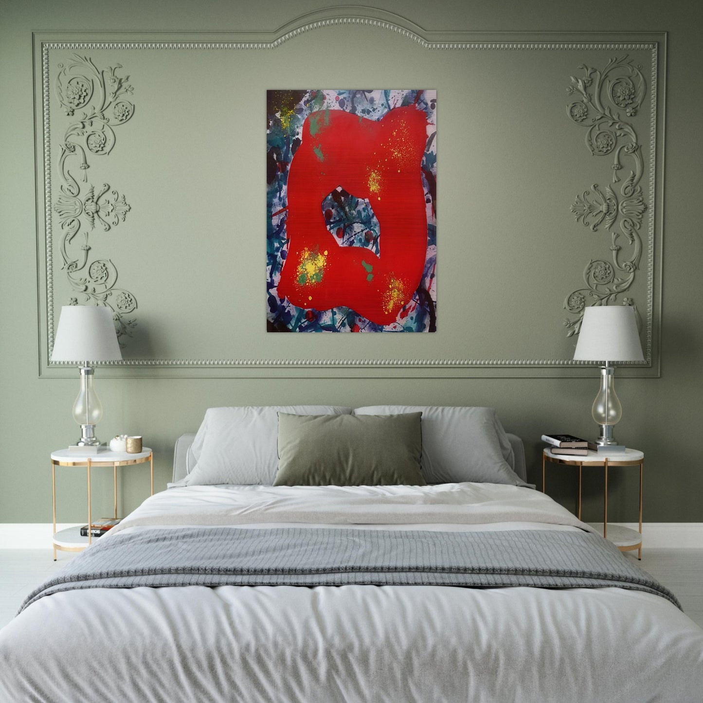 Untitled  SFE 071  - Sam Francis Brushed Aluminum Print - 70x100 cm / 28x40 inches | Sam Francis Aluminum Print | Sam Francis Prints