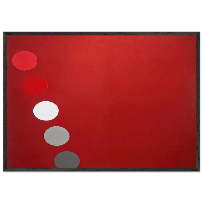Phased Red - 1965 - Thomas Downing 70x100 cm / 28x40 inches Framed Art Print – Black Wooden Frame