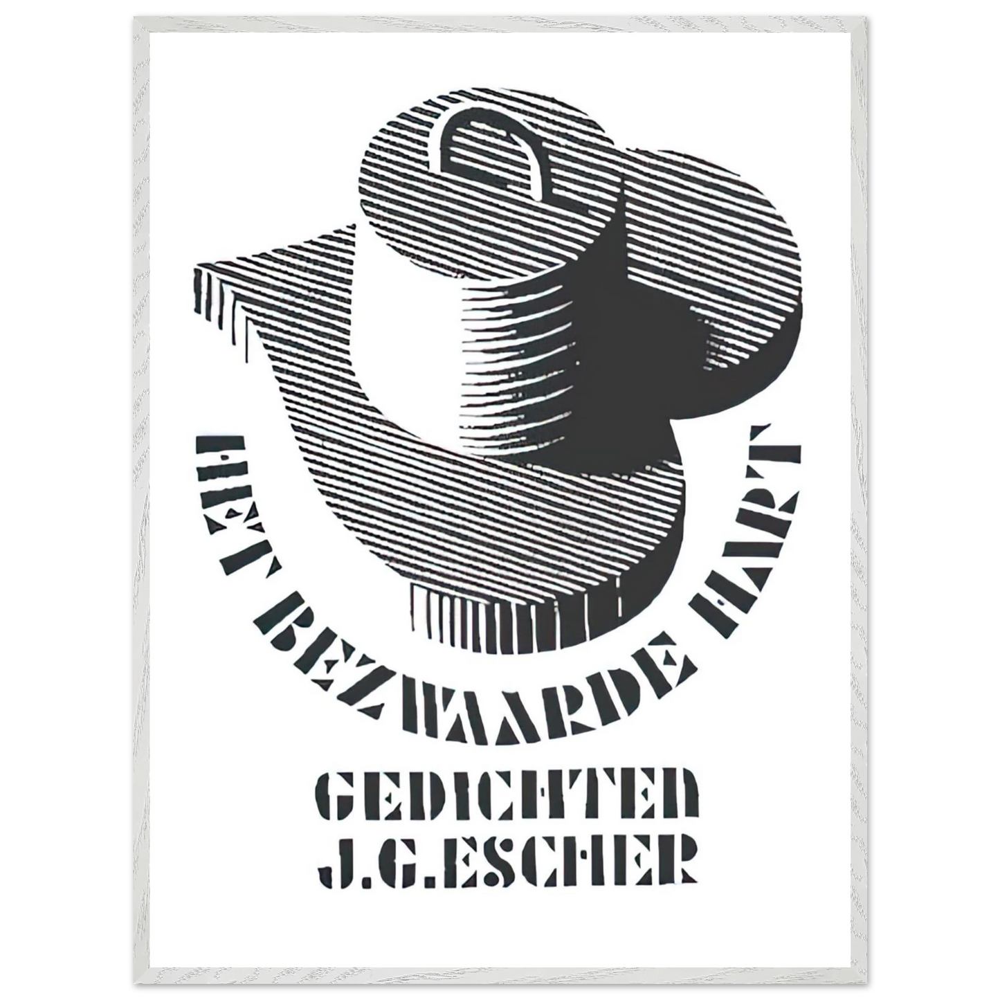 MC Escher - ESCHER (26) Wall Art - 30x40 cm / 12x16 inches - Premium Wooden Framed Poster With Fine Art Paper-canvas - Wood frame