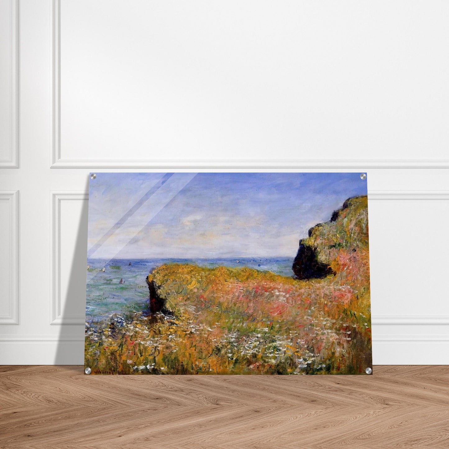 Edge of the Cliff, Pourville - claude monet Acrylic Print - 70x100 cm / 28x40″ inches