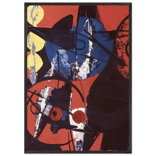 Blaufeuer - 1964 - Ernst Wilhelm Nay 70x100 cm / 28x40 inches Framed Art Print – Black Wooden Frame