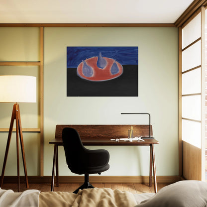 Poires sur une assiette rose - 1954 - Nicolas de Stael Brushed Aluminum Print - 70x100 cm / 28x40 inches | Nicolas de Stael Aluminum Print | Nicolas de Stael Prints