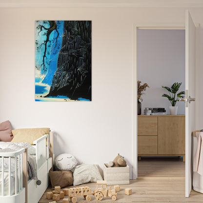 Cliffs Ascending - Eyvind Earle Brushed Aluminum Print - 70x100 cm / 28x40 inches | Eyvind Earle Aluminum Print | Eyvind Earle Prints