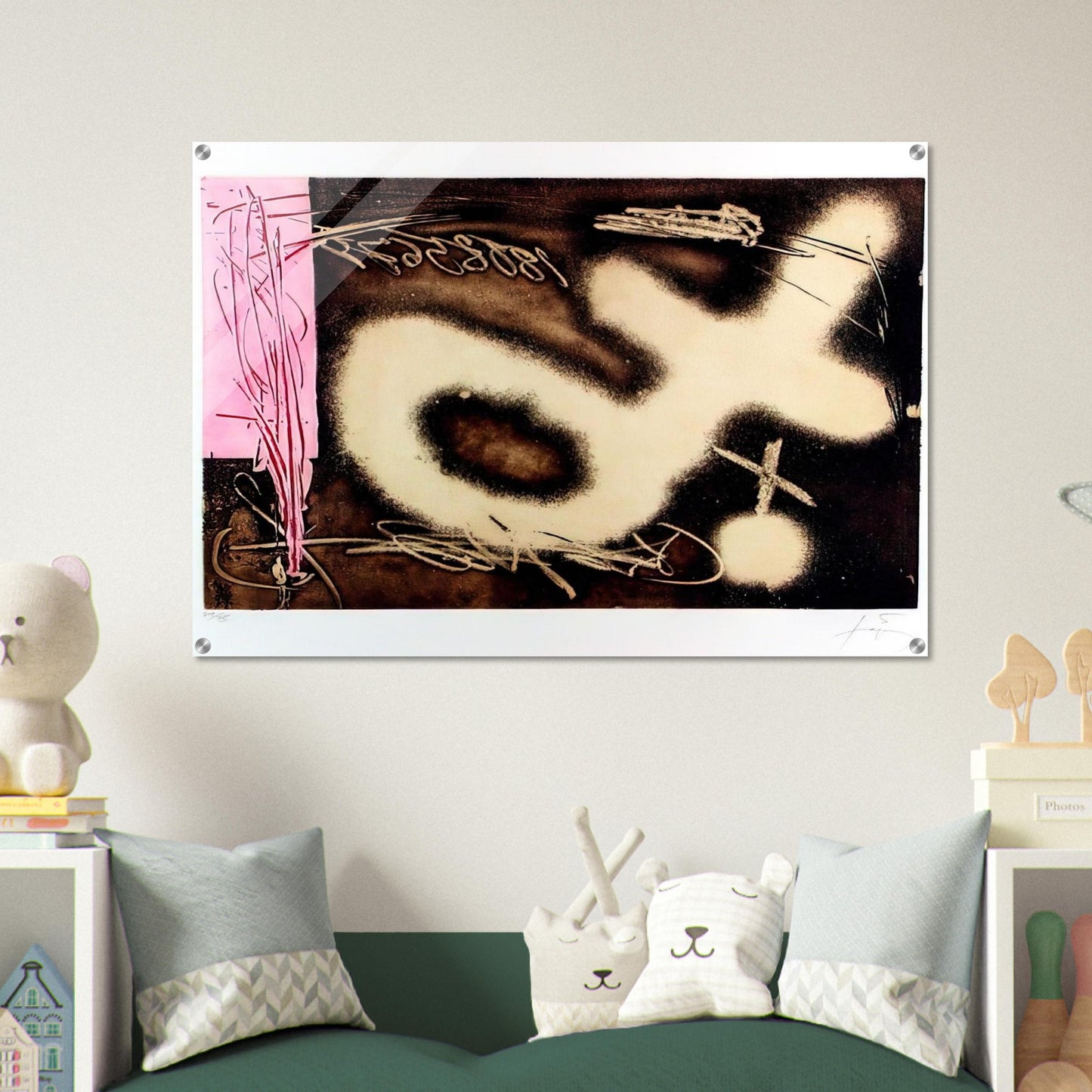 EL P NDULO INM VIL I 1982 - Antoni Tapies Acrylic Print - 70x100 cm / 28x40″ inches
