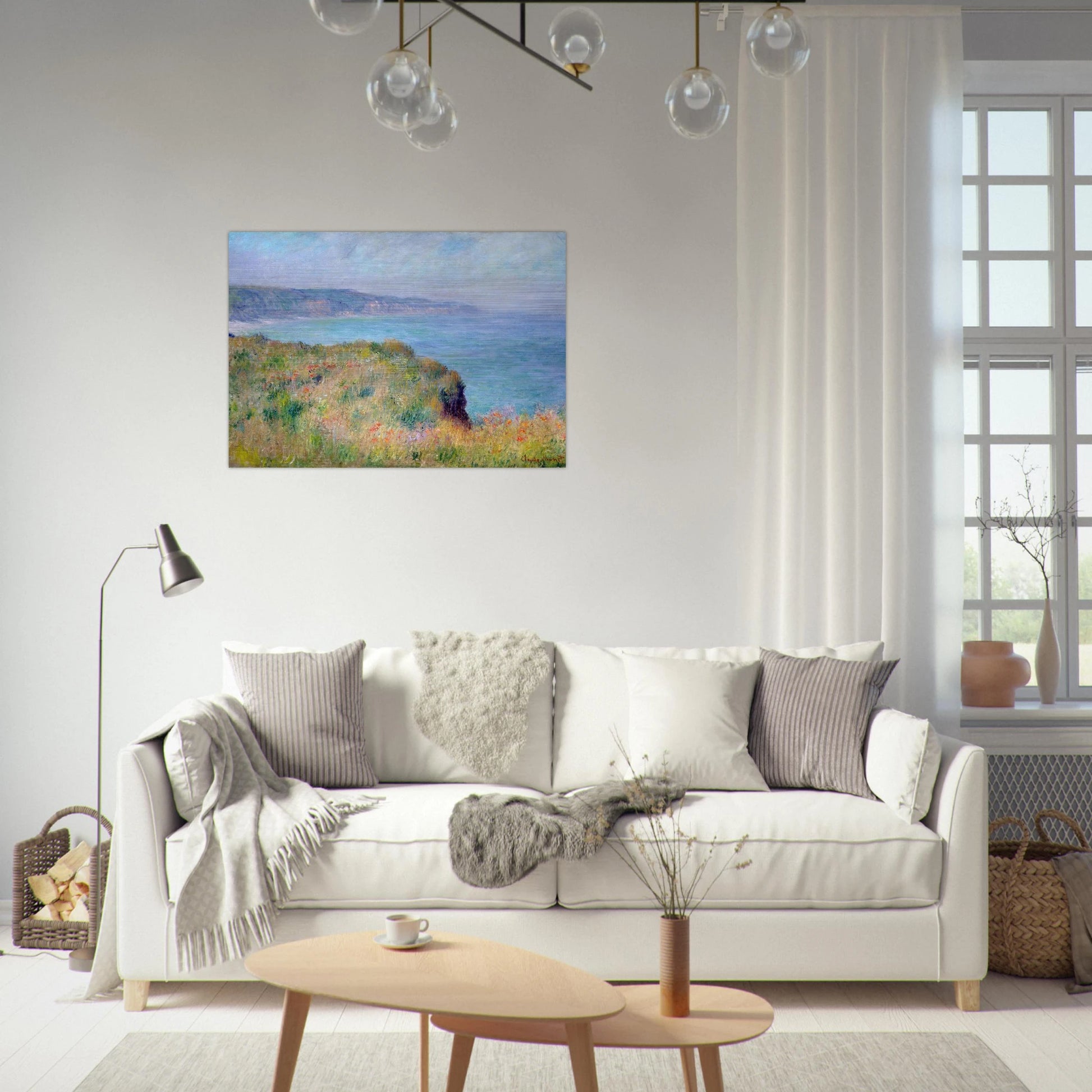 Cliff near Pourville - claude monet Brushed Aluminum Print - 70x100 cm / 28x40 inches | claude monet Aluminum Print | claude monet Prints