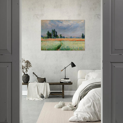 The Wheat Field - claude monet Brushed Aluminum Print - 70x100 cm / 28x40 inches | claude monet Aluminum Print | claude monet Prints
