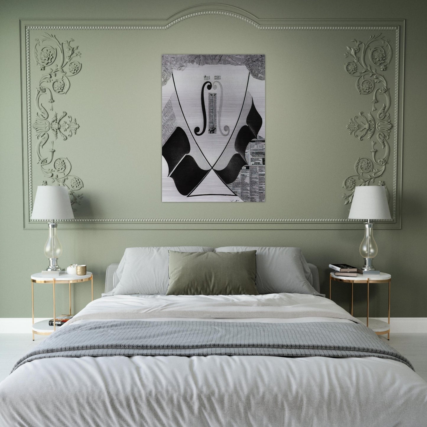 UNTITLED HEAD OF A SPANISH NOBLEMAN FASHIONED BY THE CATASTROPHE MODEL FROM A SWALLOW S TAIL - Salvador Dali Brushed Aluminum Print - 70x100 cm / 28x40 inches | Salvador Dali Aluminum Print | Salvador Dali Prints