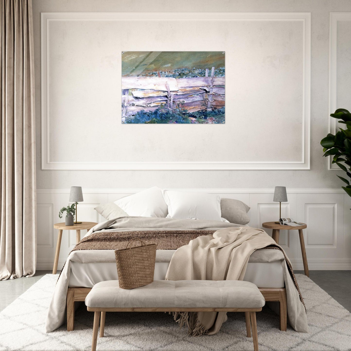 The Fence - John Singer Sargent Acrylic Print - 70x100 cm / 28x40″ inches | John Singer Sargent Wall Art | John Singer Sargent Prints
