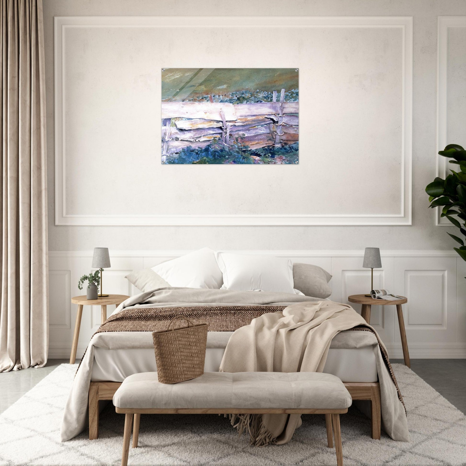 The Fence - John Singer Sargent Acrylic Print - 70x100 cm / 28x40″ inches | John Singer Sargent Wall Art | John Singer Sargent Prints