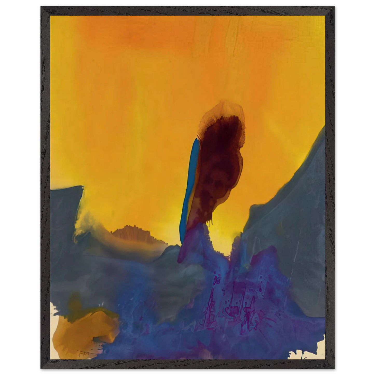 Helen Frankenthaler - Glow II - 1968 Wall art - A2 (42 x 59.4  cm) - Premium Wooden Framed Poster With Fine Art Paper-canvas - Wood frame
