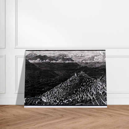 MORANO CALABRIA - MC Escher Brushed Aluminum Print - 70x100 cm / 28x40 inches | MC Escher Aluminum Print | MC Escher Prints
