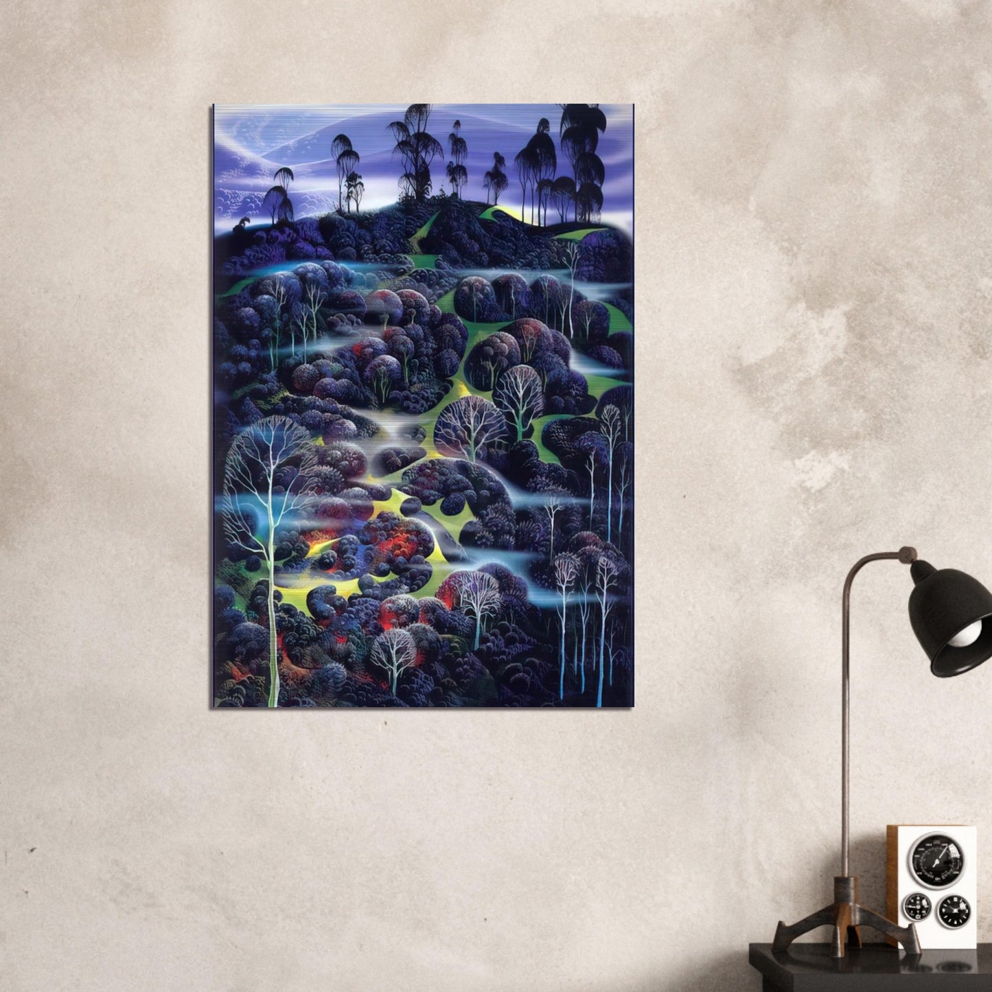 Solemn Solitude - Eyvind Earle Brushed Aluminum Print - 70x100 cm / 28x40 inches | Eyvind Earle Aluminum Print | Eyvind Earle Prints