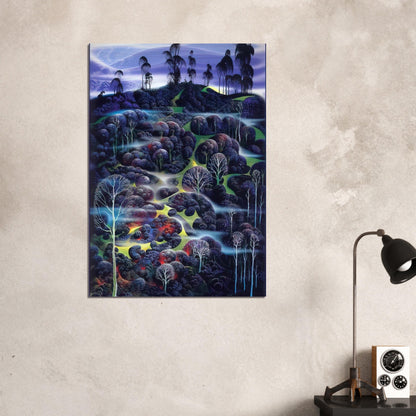 Solemn Solitude - Eyvind Earle Brushed Aluminum Print - 70x100 cm / 28x40 inches | Eyvind Earle Aluminum Print | Eyvind Earle Prints