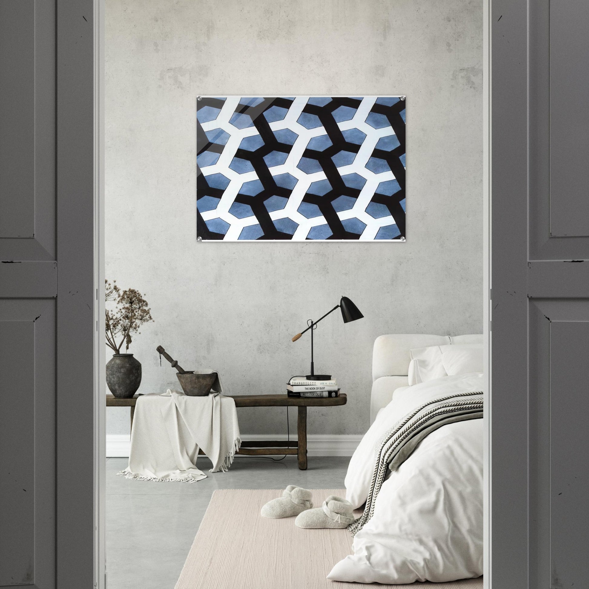 INTERLACED HEXAGON - MC Escher Acrylic Print - 70x100 cm / 28x40″ inches | MC Escher Wall Art | MC Escher Prints