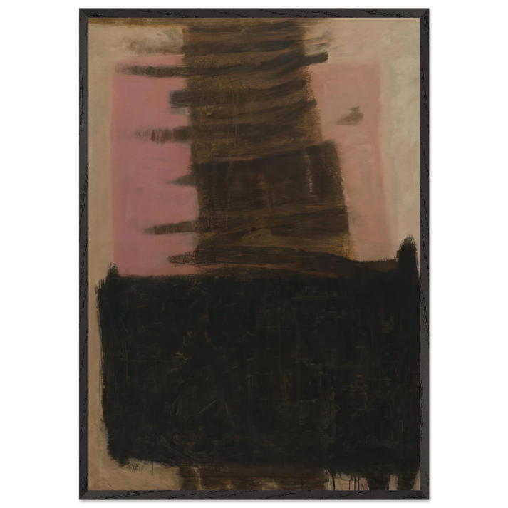 Composition in Black  Ochre - 1957 - Adja Yunkers 70x100 cm / 28x40 inches Framed Art Print – Black Wooden Frame