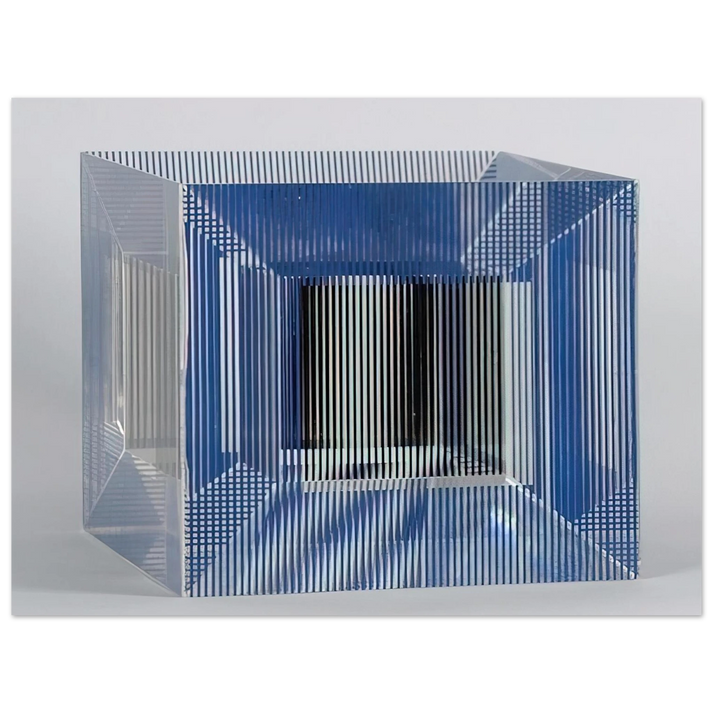 Jesus Rafael Soto - CUBE WITH AMBIGOUS SPACE 1981  75x100 cm / 30x40inches Fine Art Poster